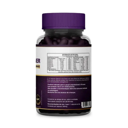 Vitamina Growth Power em cápsulas soft-gel para crescimento saudável de cabelos e unhas; Suplemento alimentar Growth Power fortalece fios, unhas e melhora a imunidade; Mulher segurando Vitamina Growth Power com cabelos brilhantes e volumosos; Cápsulas de Growth Power destacando Biotina, Vitaminas B e minerais essenciais; Antes e depois do uso da Vitamina Growth Power mostrando cabelos mais fortes e densos; Embalagem do polivitamínico Growth Power em fundo branco com destaque para os benefícios; Kit completo