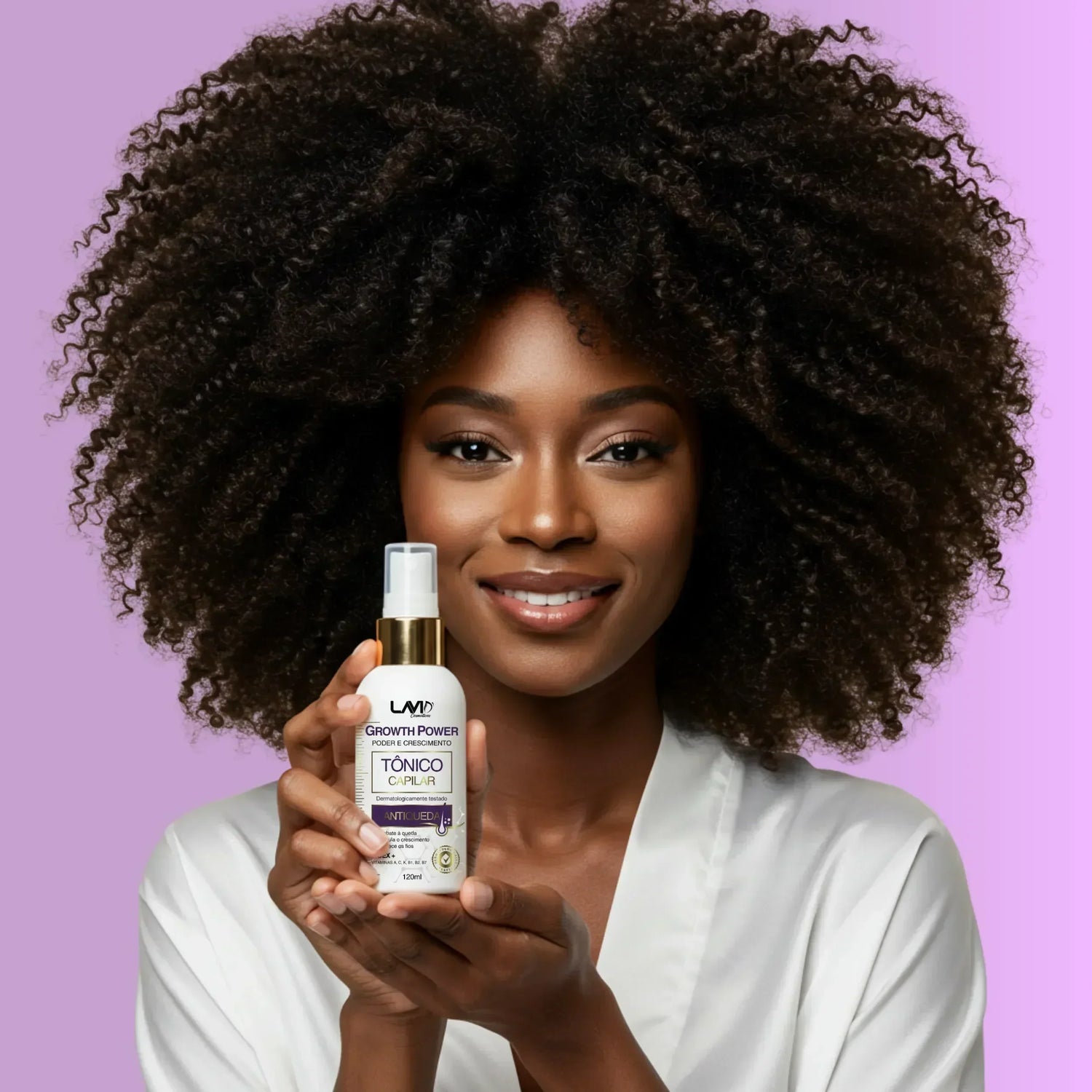 Tônico capilar Growth Power para crescimento rápido dos fios; Tratamento capilar de 1 mês contra queda de cabelo; Melhor tônico capilar aprovado pela ANVISA para crescer cabelo; Fórmula com Biotina, Cafeína e Peptídeos para fortalecer os fios; Tratamento antiqueda para homens e mulheres com resultados visíveis; Tônico para estimular novos fios e reduzir a queda em até 72%; Solução eficaz para fortalecer a raiz e aumentar o volume capilar; Tratamento de 25 a 45 dias para crescimento acelerado do cabelo.